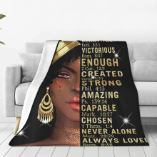 Inspirational Black Girl Quotes Throw Blanket, Soft Flannel Fleece, 50"x60", for Couch, Sofa, Bed – Kids & Adults