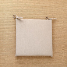 Square Dining Chair Pad Cotton Linen with Ties 1 Piece