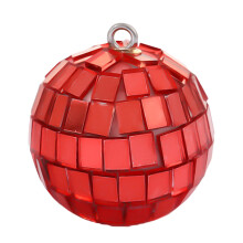12pcs 2" Reflective Prism Mirror Ball Ornaments for Christmas Tree, Photography, Wedding – Red