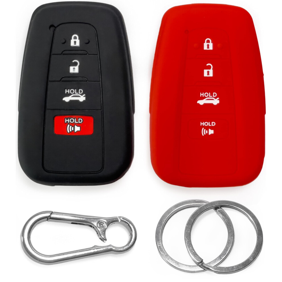 2X Click&Fit Silicone Car Key Cover Compatible With Toyota Corolla Rav4 C-Hr Prius Gt86 Camry Highlander Avalon 4Runner 16-24, 4B Remote Key ? 5051224096305