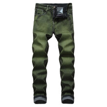 Herre Skinny Slim Fit Stretch Straight Leg Moderigtige Jeansbukser Grøn42