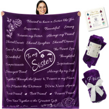 Sister Gifts Blanket 65"x50", Silver Throw Blanket for Women – Unique Birthday Gift from Brother or Sister, Compatible with All Sisterly Bonds