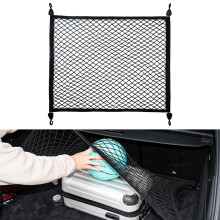 VEHIRIE Car Boot Net Luggage Net 80 x 60 cm Extends to 180 x 120 cm Universal Storage Mesh with 4 Solid Hooks, Super Elastic Cargo Net Organiser,