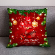 federe per cuscini natalizie 45*45 cm con motivo alberi di Natale e decorazioni invernali per divano e casa.
