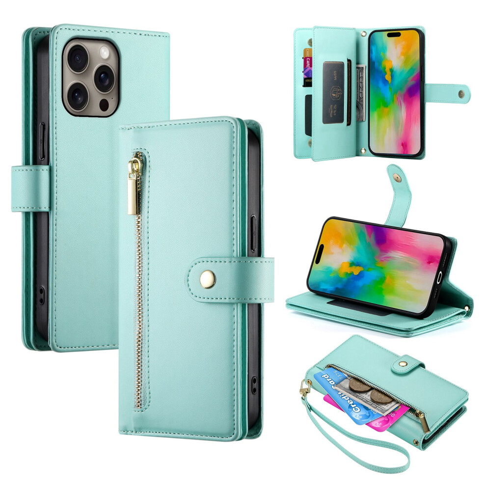 Wallet Leather Phone Case For Compatible With Iphone 13 Pro Max 13Mini 13Pro Multi Card Zipper Phone Case 9489952270845