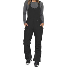 Uitverkoop dames skibroek/snowboardbroek met bretels, geïsoleerd, waterafstotend, winterse waterdichte snowboardbroek, zwart, maat XL