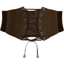 Cinturones corsé de cuero para mujer, cinturón tipo waspie con cordones, cinturón retro para ceñir la cintura.
