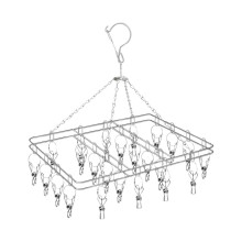Stainless Steel Clothes Drying Rack, 14.17 in Wide with Windproof Clips, Adjustable Laundry Rack for Balcony or Bathroom