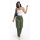 Calça Cargo Feminina de Algodão, Corte Relaxado, Verde, 6 Bolsos 5