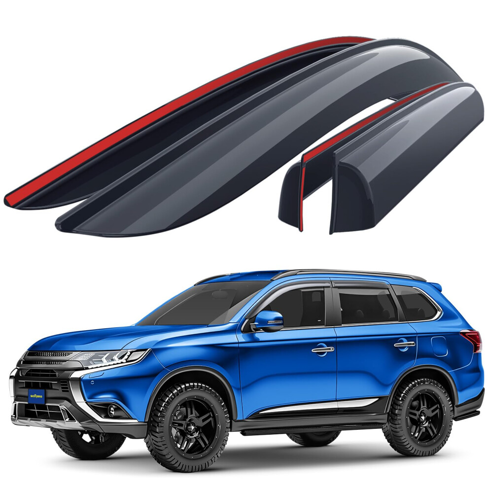 Goodyear Tape-On Car Wind Deflectors For/Compatible With Mitsubishi Outlander Iii 2012-2021 - Car Accessories - Rain Deflectors -Let Fresh Air In 5051226120060
