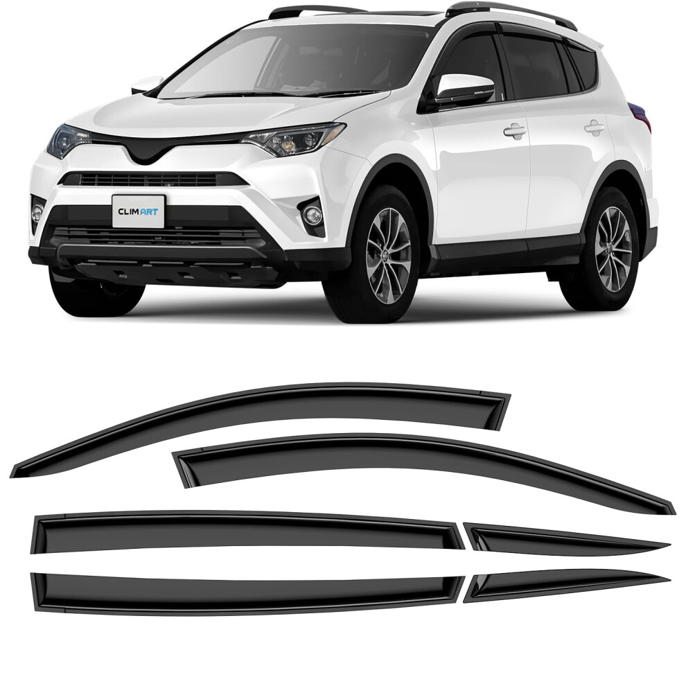 Clim Art Tape-On Wind Deflectors For/Compatible With Toyota Rav4 2013-2019 Iv - Rain Deflector - Car Accessories - Car Wind Deflectors - Sun, 5051226123757