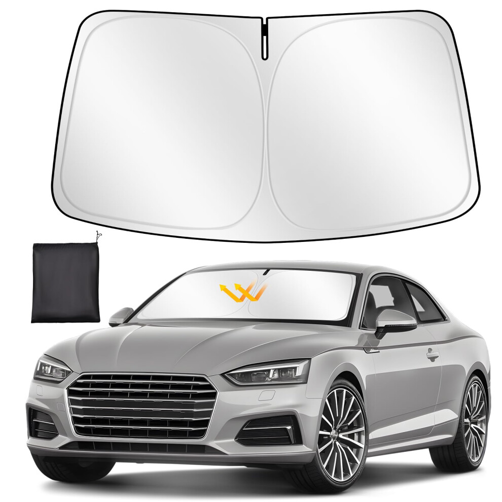 Zatooto Windshield Sun Shade Custom Fit For Audi A3 2021-2024, Car Sun Shades Windscreen Foldable, Thickened Reflective Polyester Blocks Uv Rays Keep 5051226148958