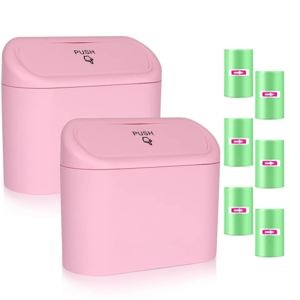 Einesin Car Trash Can, Mini Car Accessories With Lid And 40Pcs Trash Bag, Cute Car Organizer Bin, Small Garbage Can For Storage And Organization Light 5051226152733