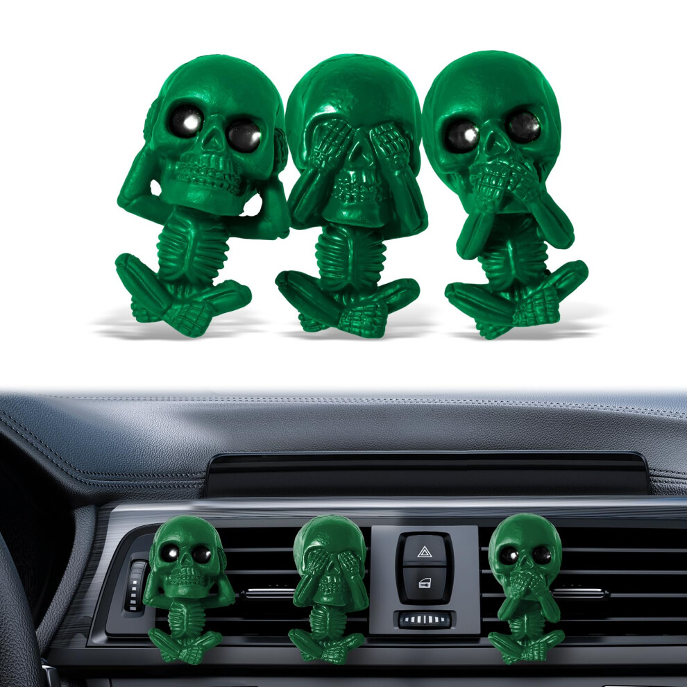 Plusyes Skull Car Air Freshener Vent Clips, Goth Decor Interior, Gothic Halloween Cool Decoration Horror Skeleton Dashboard Accessories Spooky, Cute 5051224094646