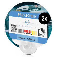 Wicked Chili 2x Parking Permit, Ticket and Note Holder for Car Windscreen, Clips with Removable Suction Cup, Avoid parking fine, Set of 2 (Made in