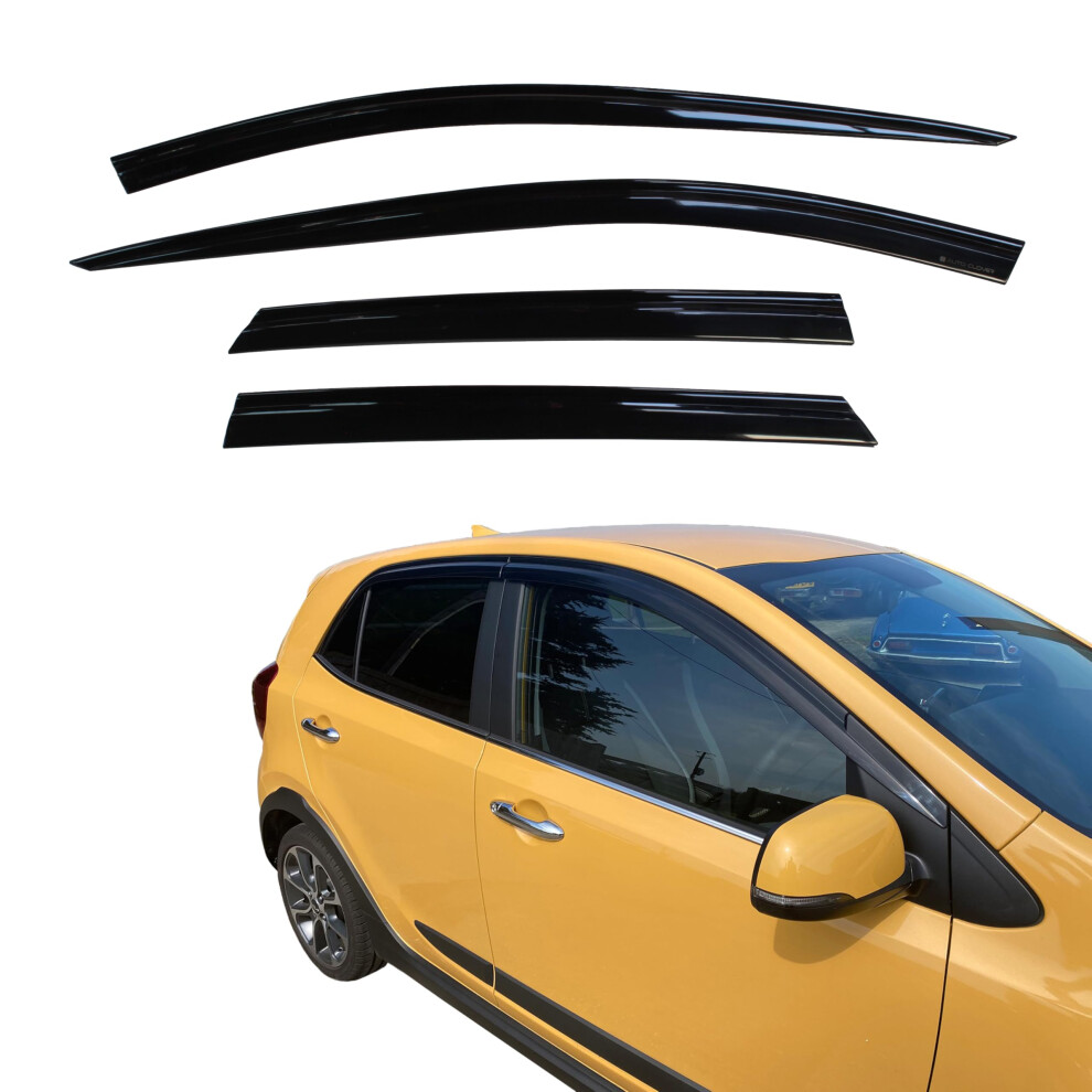 Auto Clover Wind Deflectors Set For Kia Picanto 2017+ (4 Pieces) 5051226138027