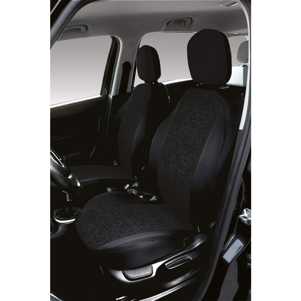 Cora 000129380 Custom Front Seat Covers Fiat 500X-500L Mosaic Black 5051224098606
