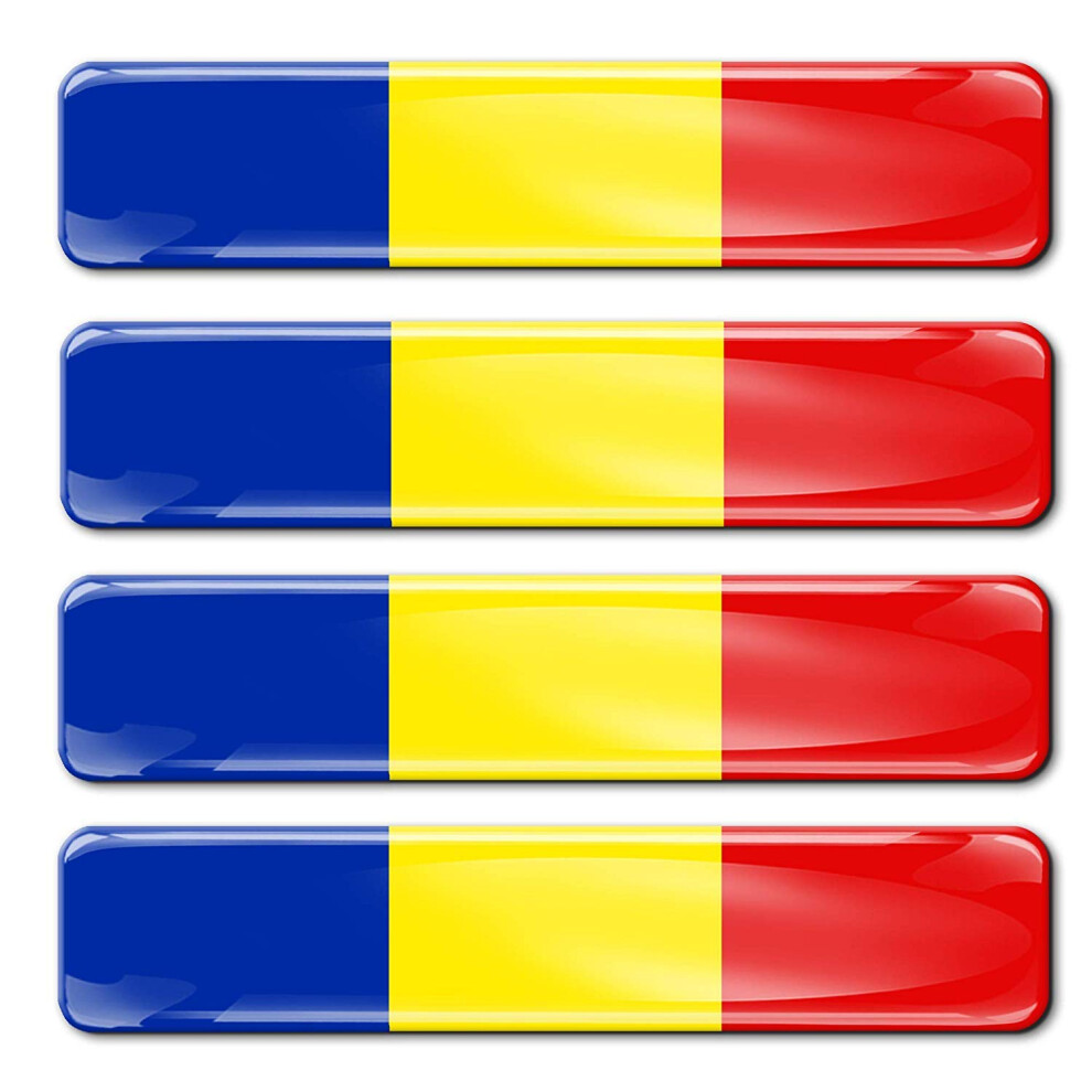 Biomar Labs 4 X 3D Domed Silicone Stickers Decals Romania National Romanian Flag Banner Emblem Car Motorcycle Helmet F 18/4-Ka 5051226153495