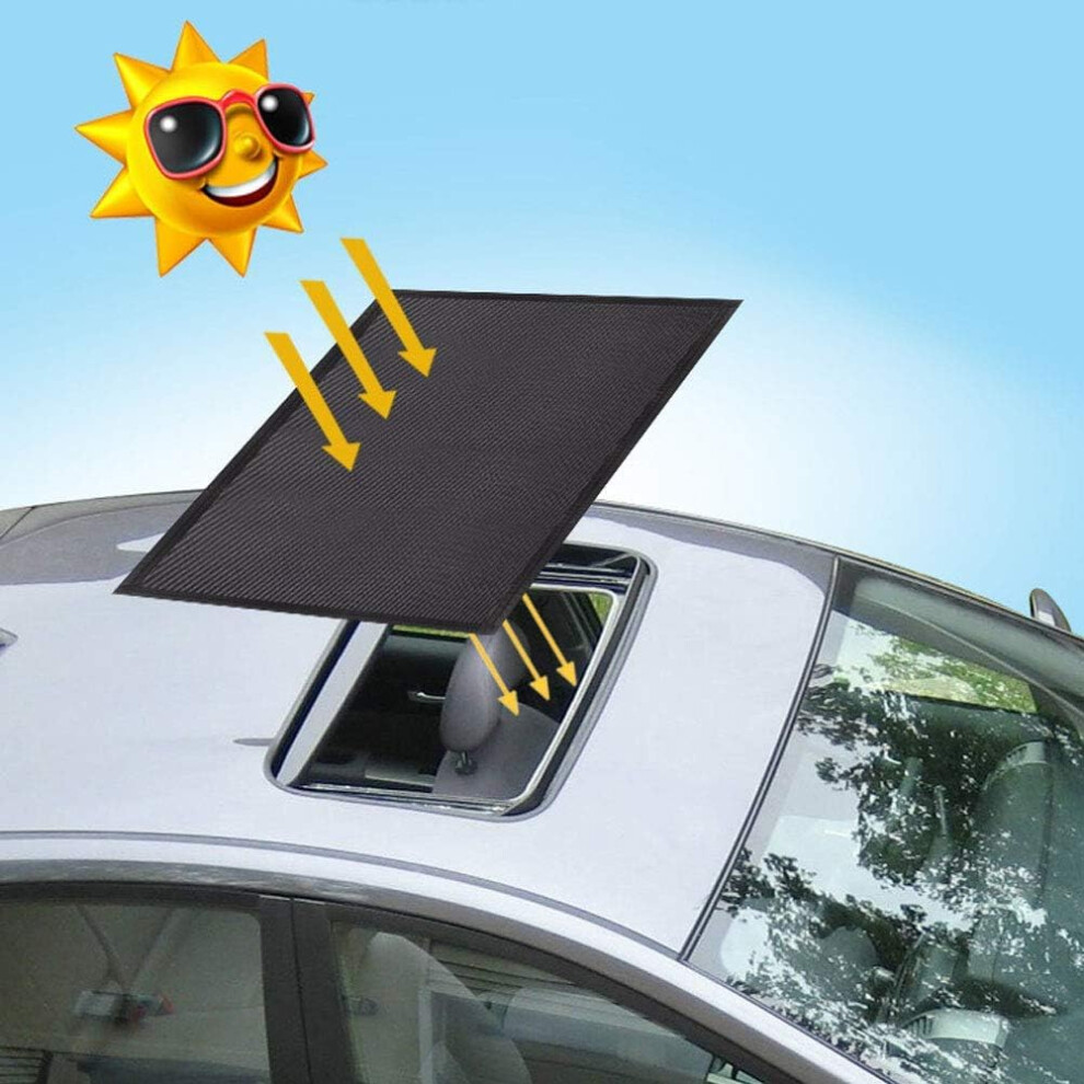 Magnetic Car Sunroof Sun Shade Breathable Mesh, Car Roof Cover For Overnight Camping, Quick Install, Uv Sun Protection For Moonroof And Side Window Black 5051226150012