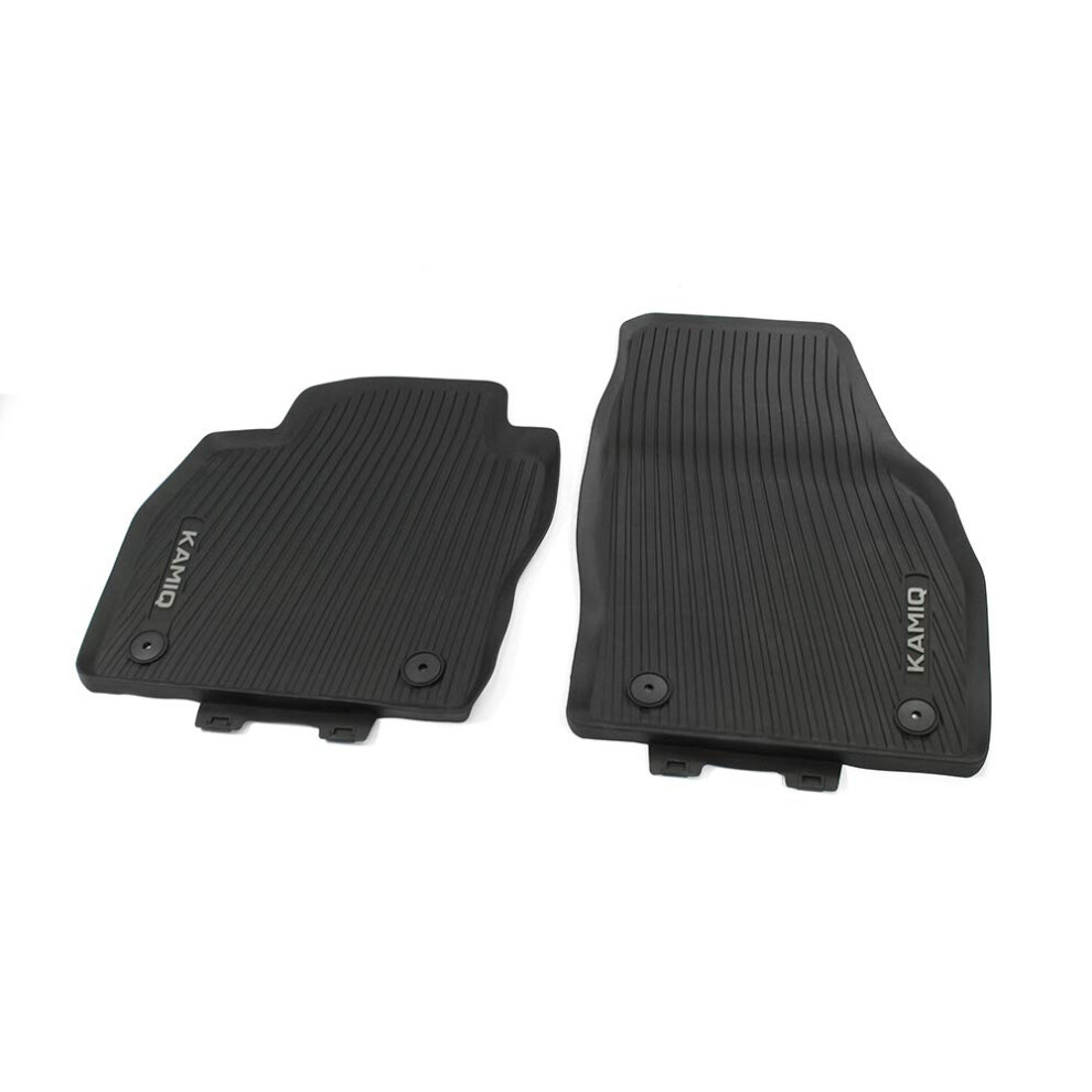 Skoda 658061502 All-Weather Floor Mats 2 X Rubber Mats Front Rubber Floor Mats With Kamiq Lettering Black 5051224098804