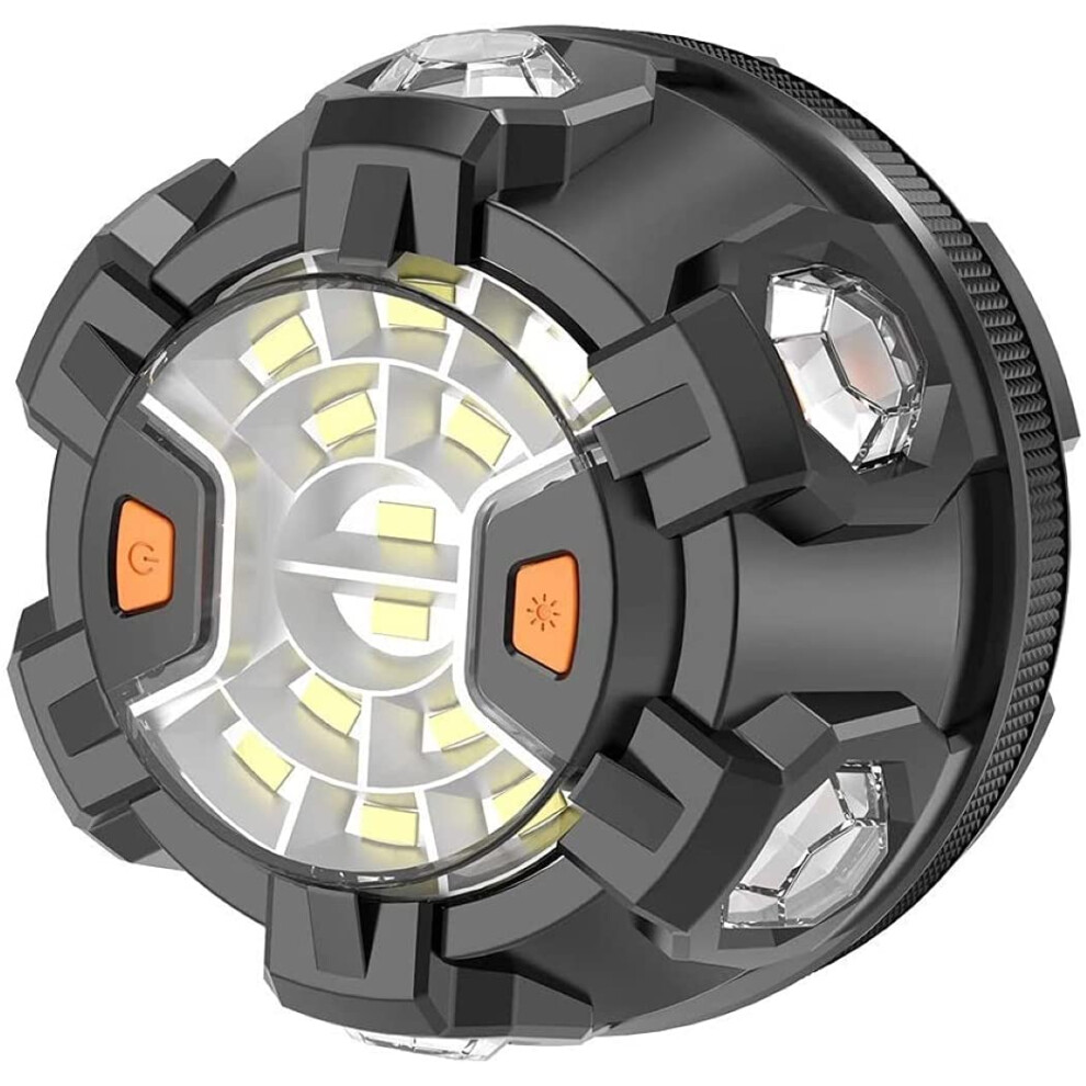 Car Led Road Flares, Vehicle Emergency Breakdown Kit, With 8 Flashing Modes,Warning Signal Beacon Disc For Safety With 1.5Km 360 Degree Light/Amber 5051226208959