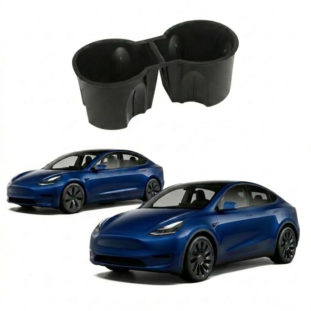 Motrobe Tesla Center Console Cup Holder Inserts - Seamless Fit For Model 3 & Y (2017-2020) 5051226176715