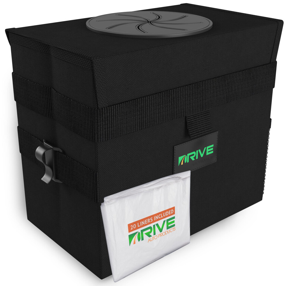 Drive Auto Products Car Trash Can With Lid - ? Black 5051224097975