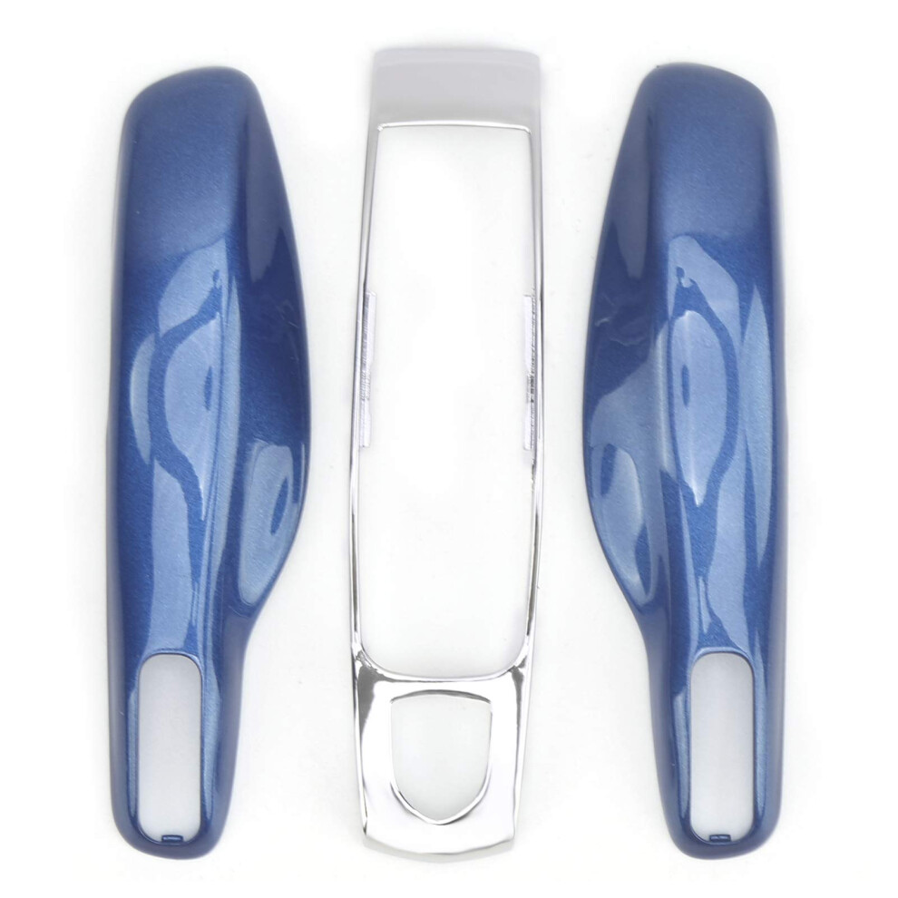 Remote Key Cover, Car Remote Key Fob Case Trim Protective Cover Fit For Porsche 911/Panamera/Macan/Boxster(+Silver) Blue/Silver 5051226209321