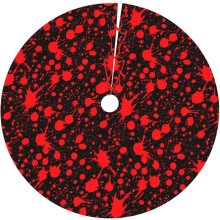 Scary Bloody 36" Christmas Tree Skirt Mat – Funny Halloween & Xmas Decor, Soft Farmhouse Party Cover – Compatible with Standard Trees