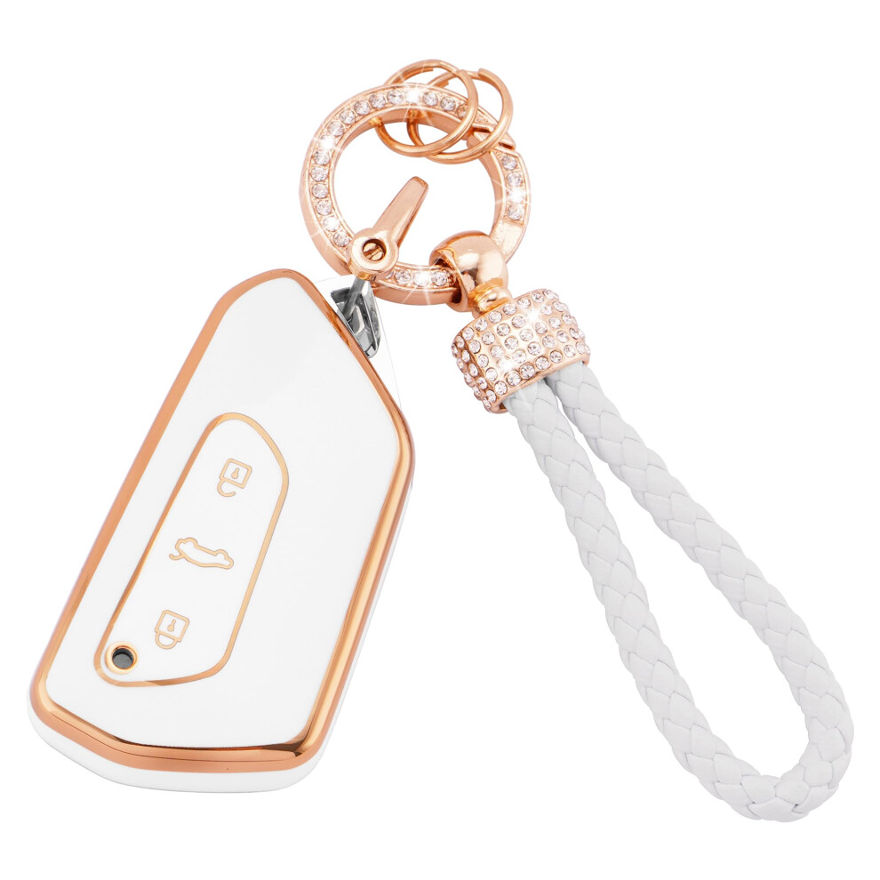 Koaudb For Volkswagen Car Key Fob Cover With Keychain Lanyard, 3 Buttons Soft Tpu Keys Shells Car Key Cover Compatible With 2020-2022 Vw Golf 8 Id.3 5051224099139
