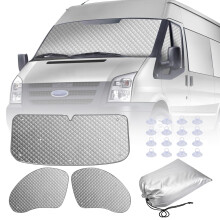 MaxEarn Motorhome Internal Thermal Blind for Ford Transit Van MK7, 3Pcs Sunshade Wrap Cover Kit, Windscreen Cove r, Summer Uv Sun Blind & Winter