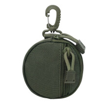 Lightweight Army Green Modular Coin Pouch for Men – Small Round Change Purse, Wallet & Keychain, Compatible with Outdoor Gear