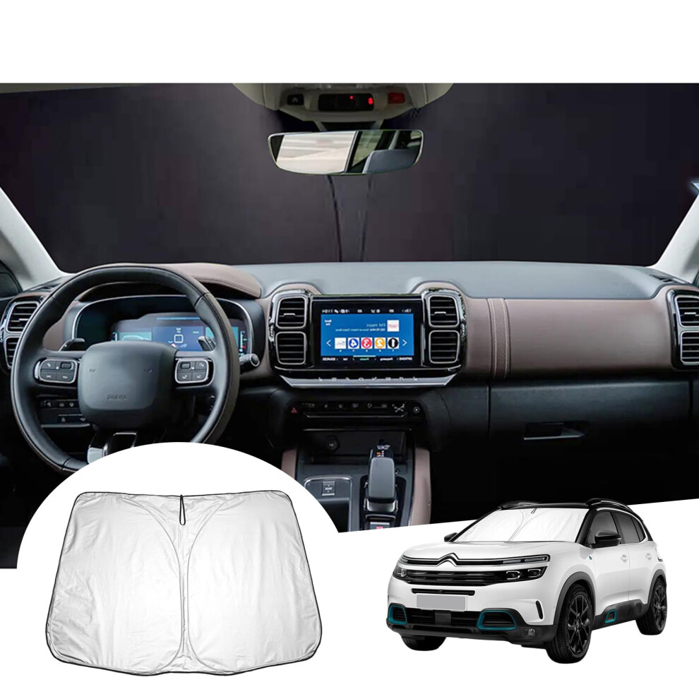 Gafat Compatible With Citroen C5 Aircross/Hybrid 2017-2023 2024 Sun Protection Front Windscreen Inside, C5 Aircross 2022 Windscreen Parasol Sun Visor, 5051224097692