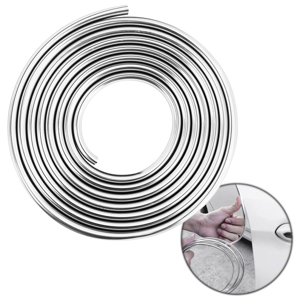 Car Door Edge Guards Protector Strips 32Ft Universal Car Decorative Strips U Shape Vehicle Door Protector For Cars, Trucks, Suvs (10M ) Silver 5051226140013
