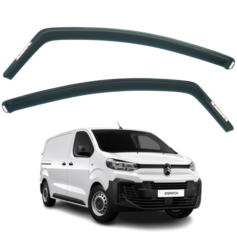 Set Of 2 Wind Deflectors Compatible With Citroen Dispatch, Fits Citroen Jumpy, Fits Peugeot Expert, Fits Toyota Proace, 2016 2017 2018 2019 2020 2021 5051226121982