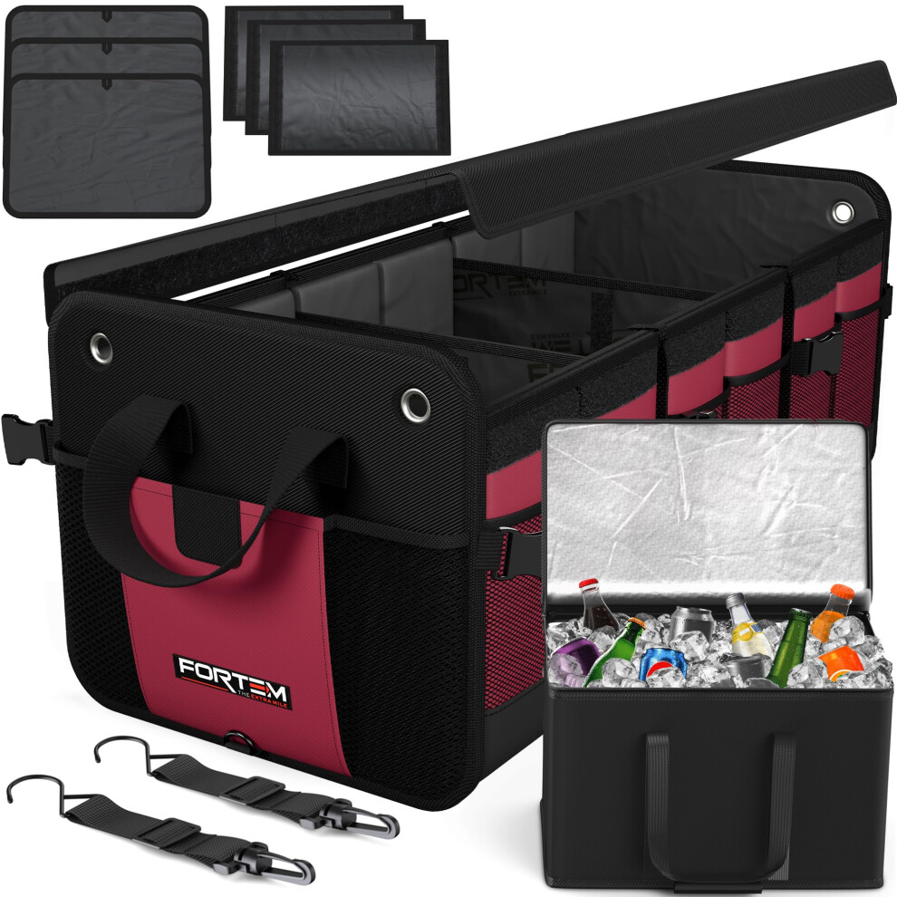 Fortem Car Boot Organiser, Suv Boot Tidy, Trunk Storage, Collapsible Multi Compartment Car Organiser, Non Slip Bottom, Adjustable Securing Straps, 5051224100972
