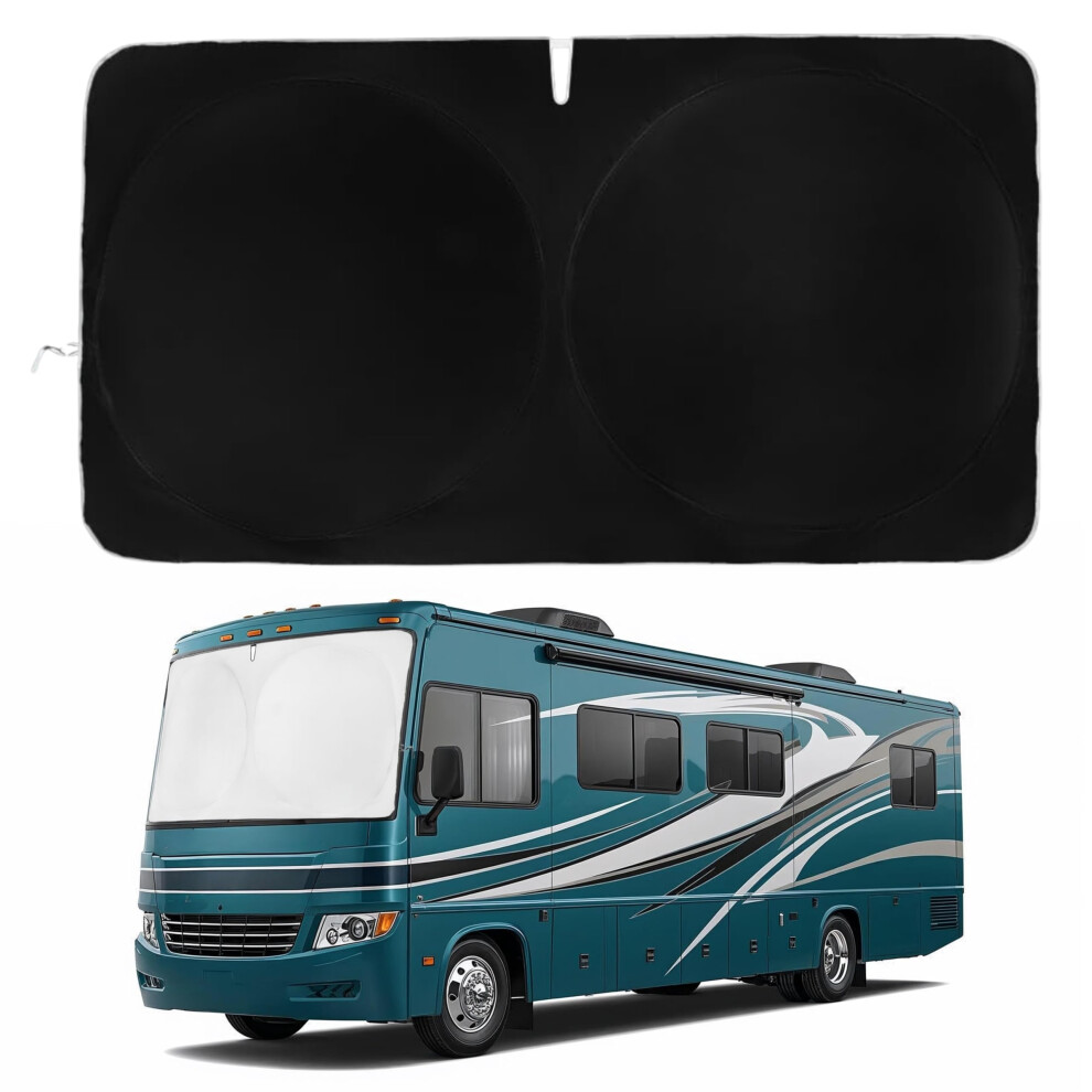 Kinder Fluff Patented Rv Windscreen Sunshade For Class-A | Reflective Sun Protection - Certified 99% Uvr Block |Foldable Sun Cover | Automotive Sun 5051224096602