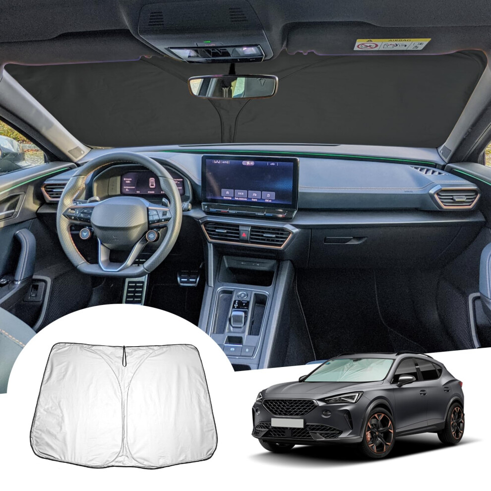 Gafat Compatible With Cupra Formentor/Seat Leon Mk4 2021-2024 2025 Sunshades Front Window Inside, Formentor 2025 Windscreen Parasol Sun Visor 5051224098972