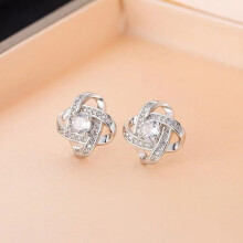 925 Sterling Silver Stud Earrings Birth Cubic Zircon Fashion Jewelry For Women