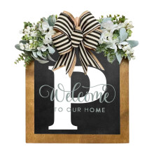 ZHMRFG Last Name Year-Round Front Door Wreath Hanging Plaque – A-Z Letter Decor, Compatible with All Seasons & Occasions