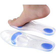 Silicone Arch Support Insole – Relieves Plantar Fasciitis, Heel Spurs, Calluses & Massages Calf/Heel/Metatarsals (XL: F 11.5–12 / M 10.5–13)