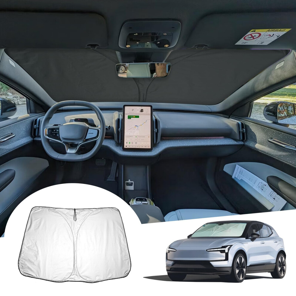 Gafat Compatible With Volvo Ex30 2024 2025 Sunshades Sun Protection, Volvo Ex30 2024 Parasol Front Windscreen Inside, Sun Visor Cooling, Uv 5051226128998