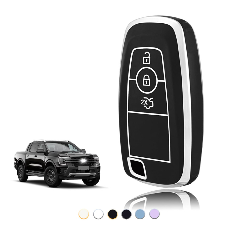 Toomume Car Key Cover Tpu, Car Key Case Fit For Ford Ranger Raptor Mondeo Mustang Edge Ecosport Custom Kuga Fiesta Focus Transit S-Max, Protective Key 5051224098378