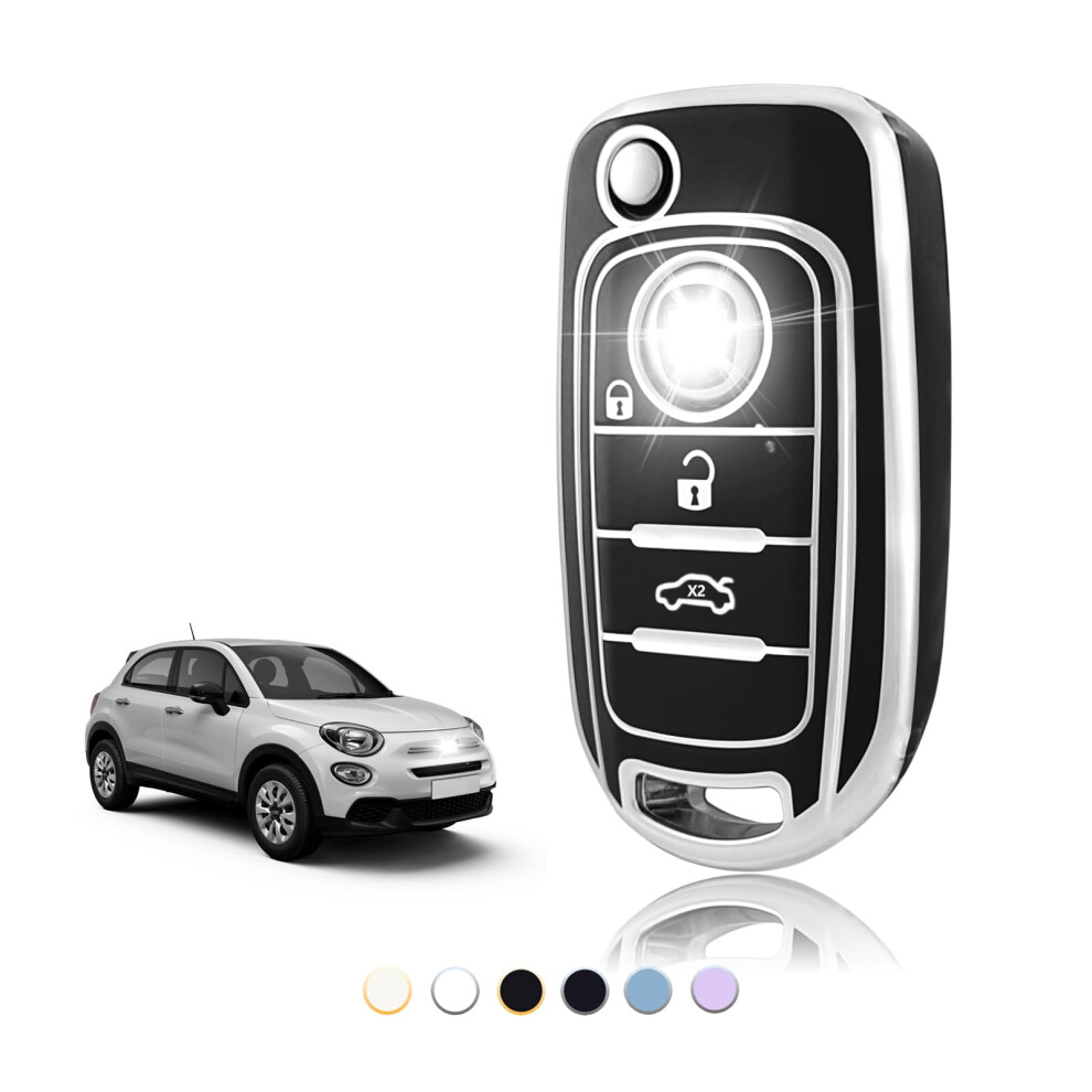 Toomume Car Key Cover Tpu, Car Key Case Fit For Fiat 500X Tipo Toro Argo Cronos Nuovo Doblo Egea Freedom Grazie Dodge Neon, Protective Key Fob Cover 5051226205552