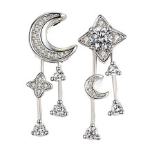 925 Sterling Silver Stud Earrings Birth Cubic Zircon Fashion Jewelry For Women