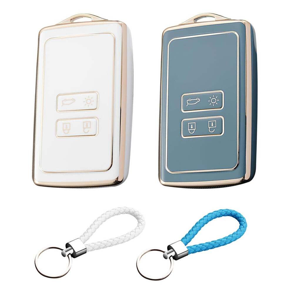 2Pcs Car Key For Renault Captur Key Card Case 4 Buttons Key Fobs Compatible With Renault Clio Espace 5 Megane Kadjar Captur Koleos And Dacia Duster 5051224101412