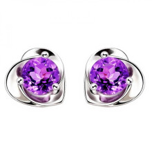 925 Sterling Silver Stud Earrings Birth Cubic Zircon Fashion Jewelry For Women