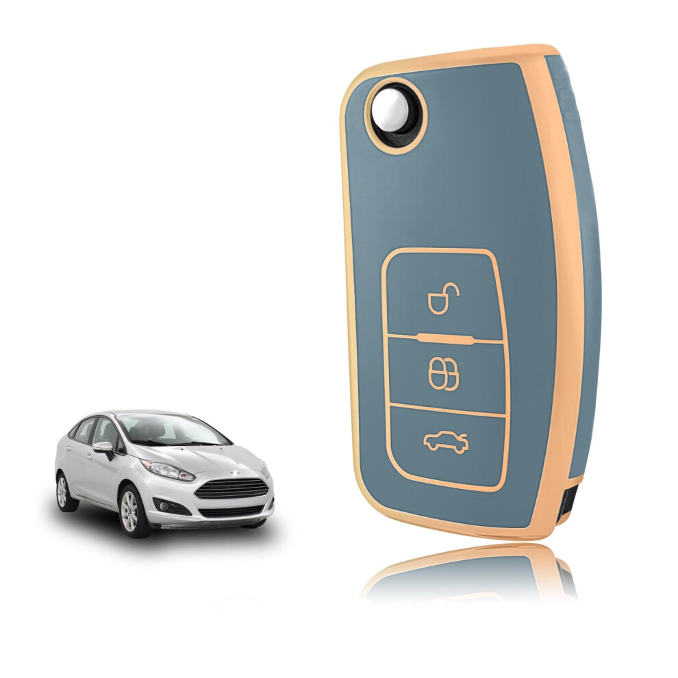 Toomume Car Key Cover Tpu, Car Key Case Fit For Ford Fiesta Focus Mondeo Tourneo Ecosport Galaxy Kuga Falcon Fusion Escort Ka B-Max, Protective Key 5051224099283