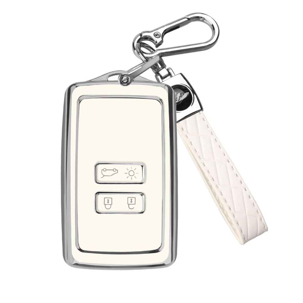 Ft Funtor For Renault Key Fob Cover,4-Button Silicone Keycase,360 Degree Car Key Case Protector With Keychain Compatible With Espace 5/Master 5051226204616