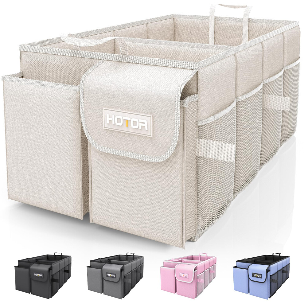 Hotor Car Boot Oganiser - Large-Capacity Auto Trunk Organizer Collapsible Multi Compartments, Foldable Boot Storage For Suvs, Sturdy Car Accessories 5051224096572